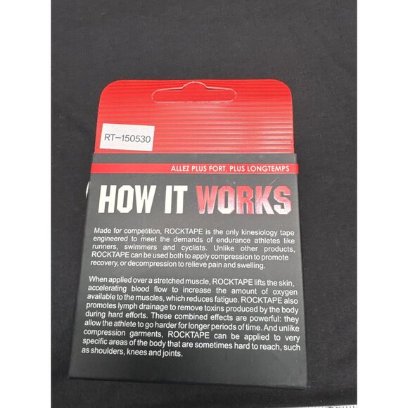 RockTape Kinesiology Tape 5cm x 5m Black Athletic Support For Pain Relief & Enha - Picture 6 of 8